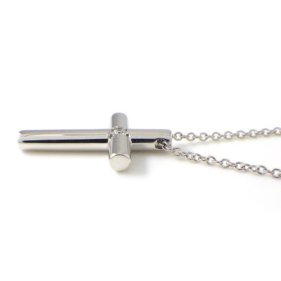 Tiffany Cross Diamond Necklace White Gold - Picture 3 of 7